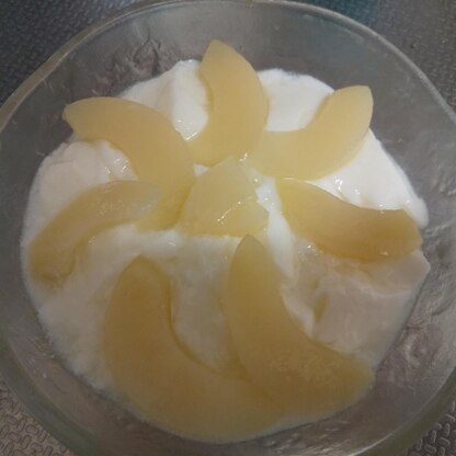おはようございます
キウイなしで失礼します
今冷蔵庫に白桃があり
作ってみました
朝食時にいただきました
( v^-゜)♪